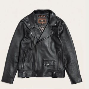 Frye Black Leather Biker Jacket New With Tags